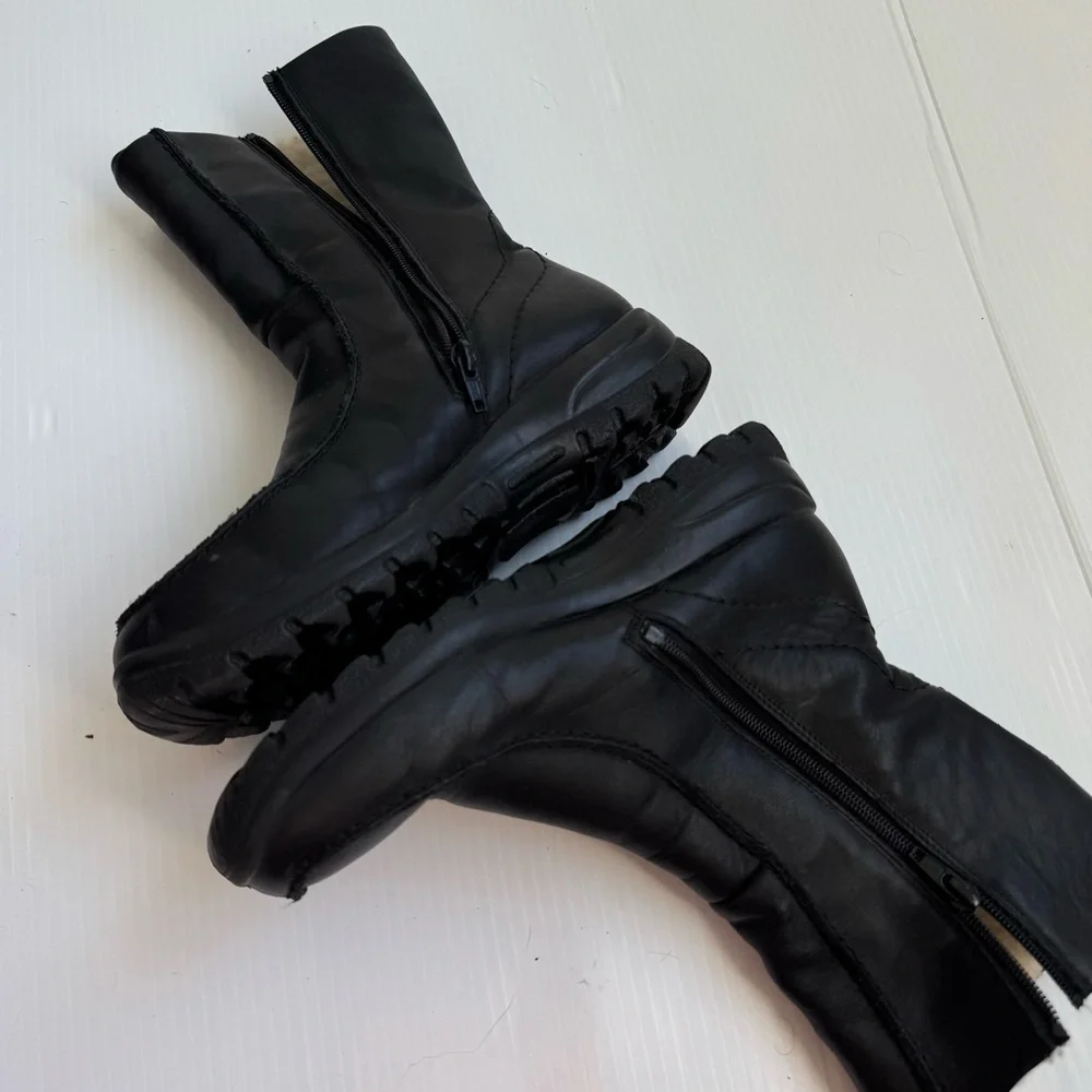 Rieker fur lined leather Womens Black Winter Boots size 37 / 6-6.5 US